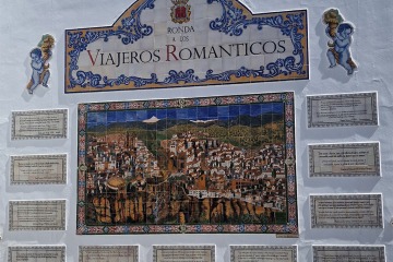 Mosaico de los viajeros románticos en Ronda