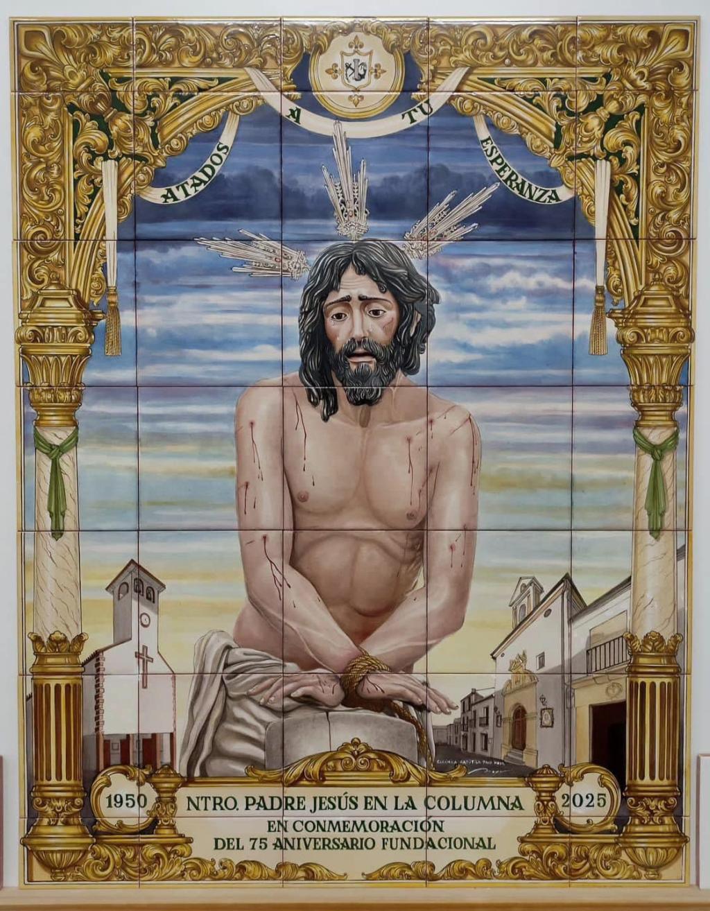 Mosaico de Padre Jesús en la Columna en Ronda