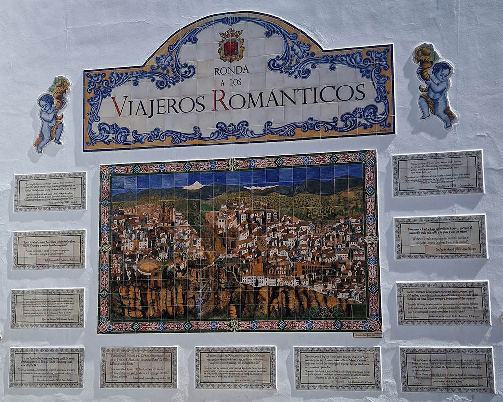 Mosaico de los viajeros románticos en Ronda